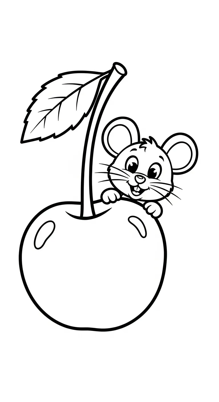 coloriage Cerise à imprimer pour enfant de 8 ans 1