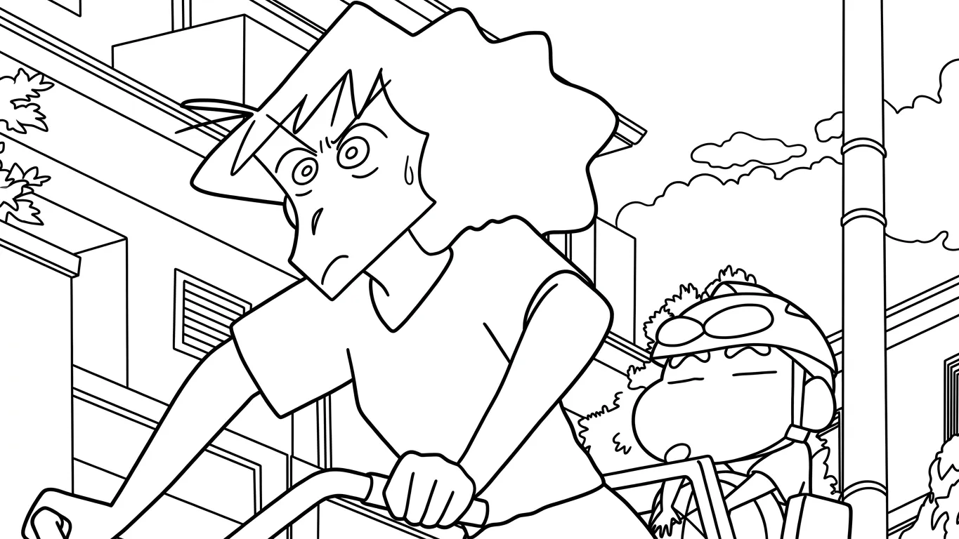 coloriage Crayon Shin chan pour enfants à télécharger