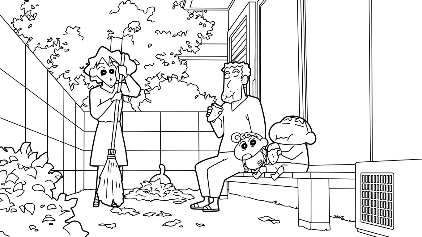 coloriage Crayon Shin chan à imprimer pour enfant de 3 ans
