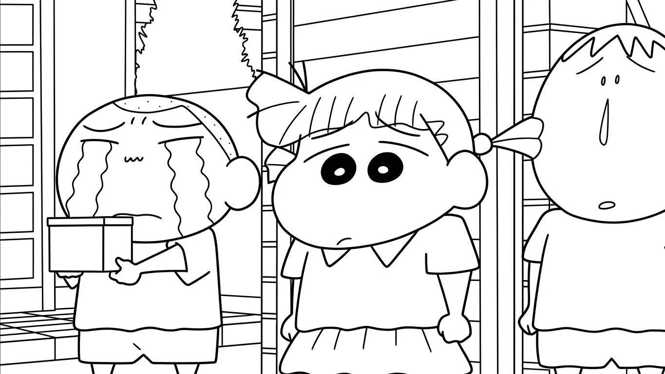 coloriage Crayon Shin chan à imprimer pour enfant de 8 ans 1