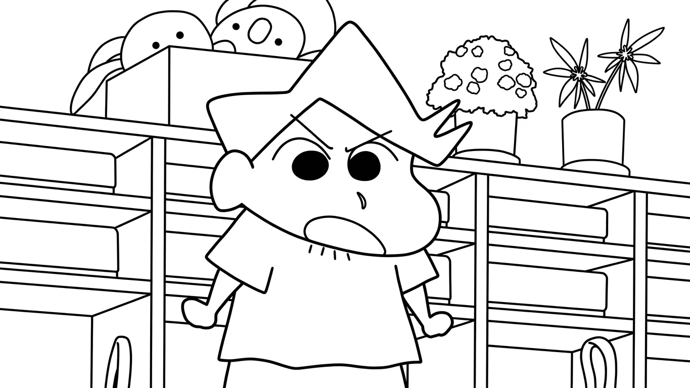 coloriage Crayon Shin chan à imprimer pour enfant de 8 ans