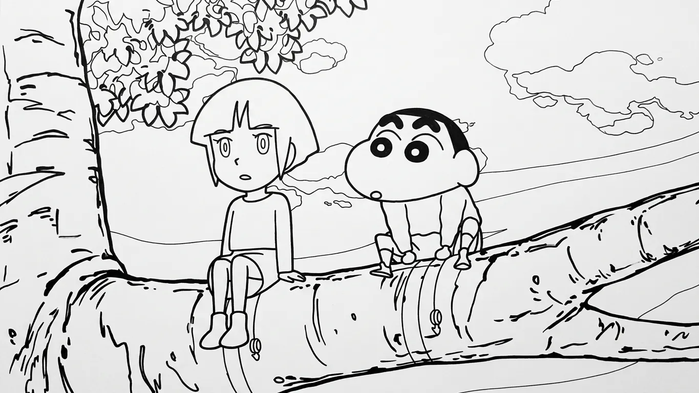 coloriage Crayon Shin chan pour enfant de 5 ans 1
