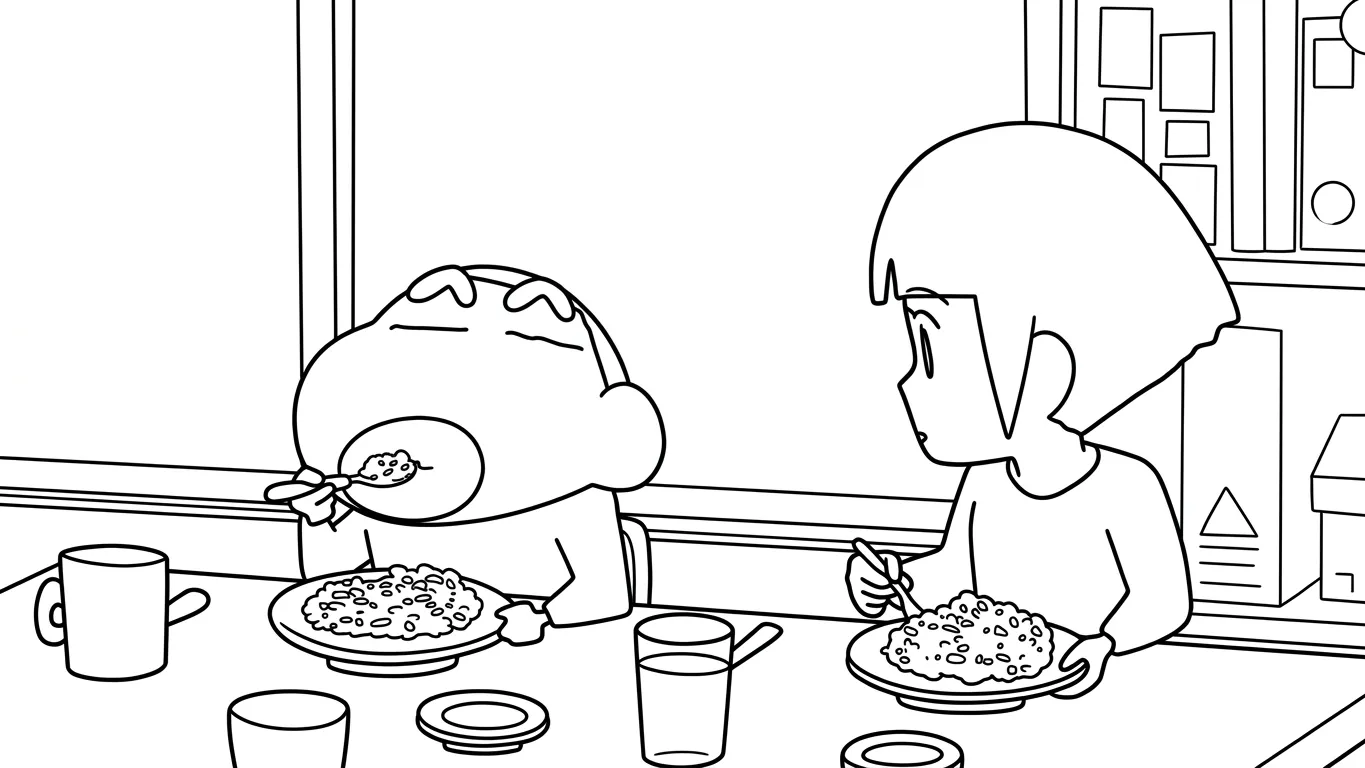 coloriage Crayon Shin chan pour enfant de 4 ans 1