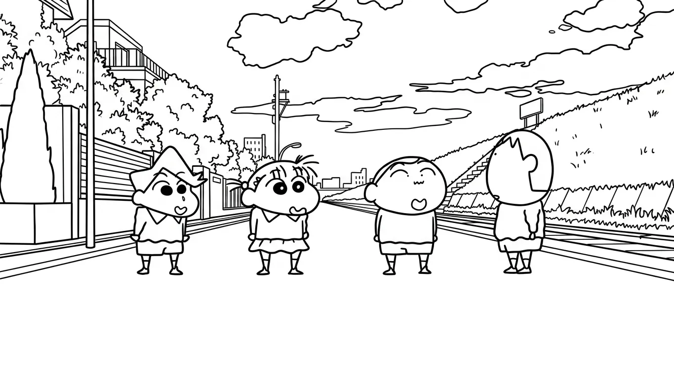 coloriage Crayon Shin chan pour enfant de 7 ans 1