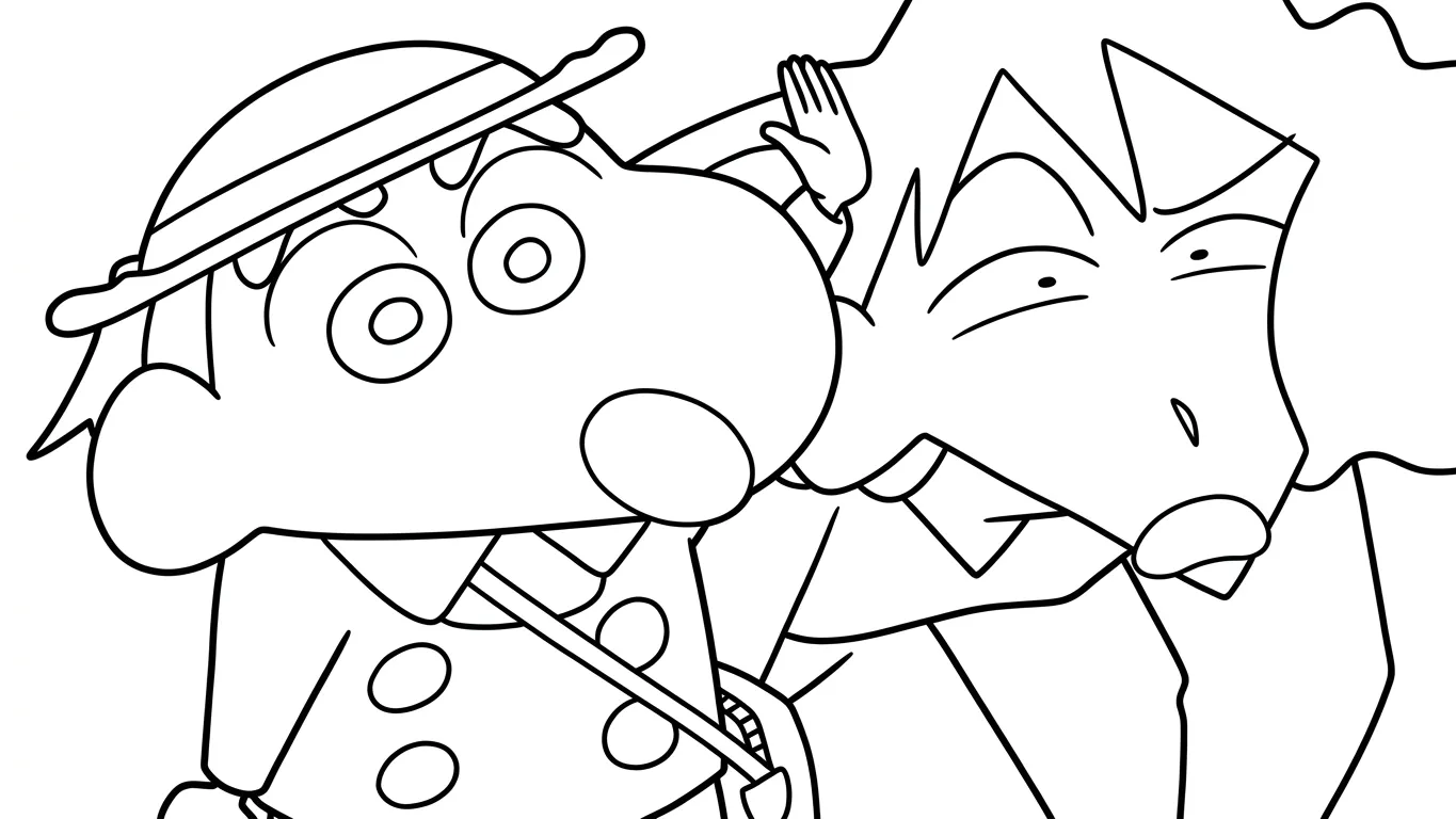 coloriage Crayon Shin chan à imprimer pdf gratuit 3