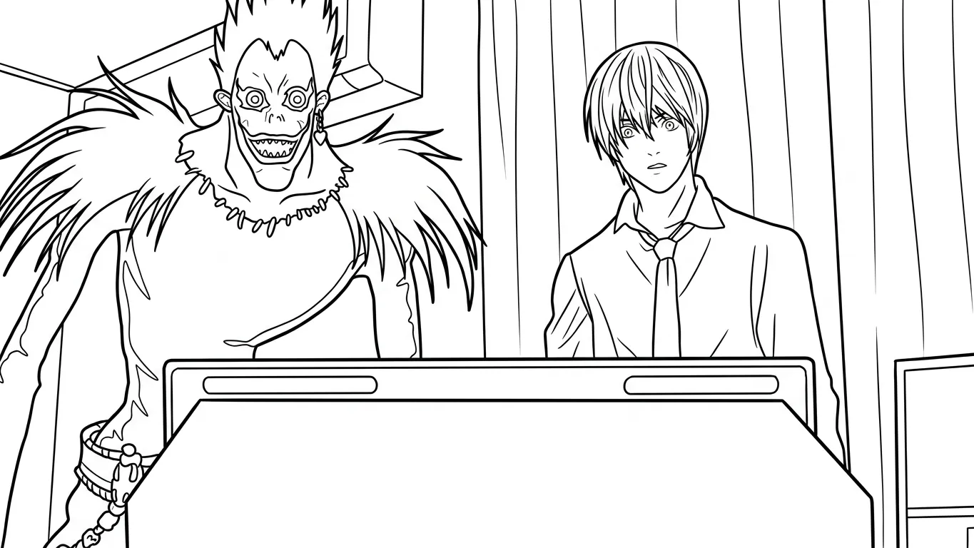 coloriage Death Note à imprimer pour enfants 1
