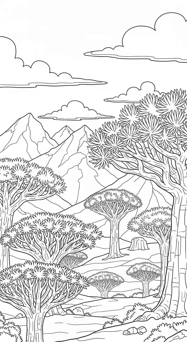 coloriage Dragonnier à imprimer pour enfant de 12 ans