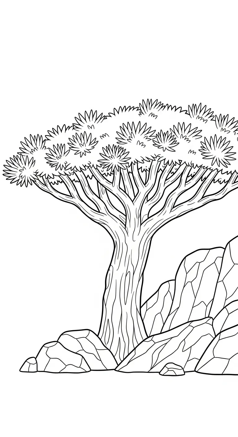 coloriage Dragonnier à imprimer pour enfant de 6 ans