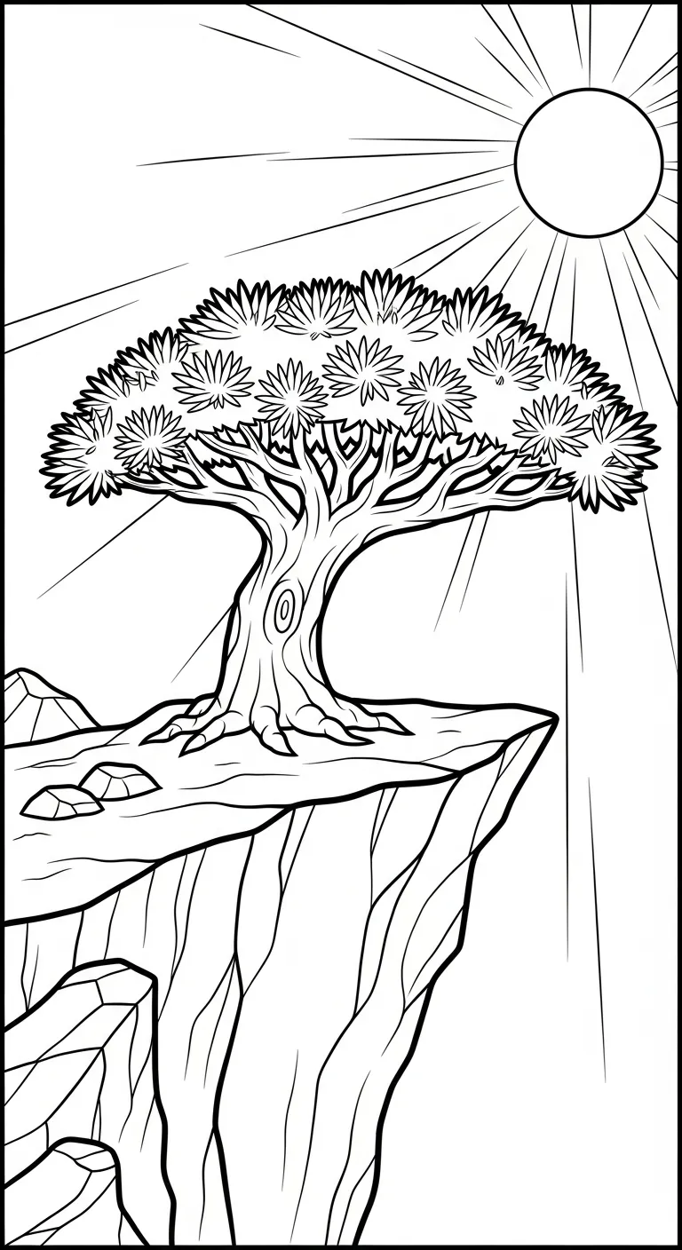 coloriage Dragonnier à imprimer pour enfant de 3 ans 2