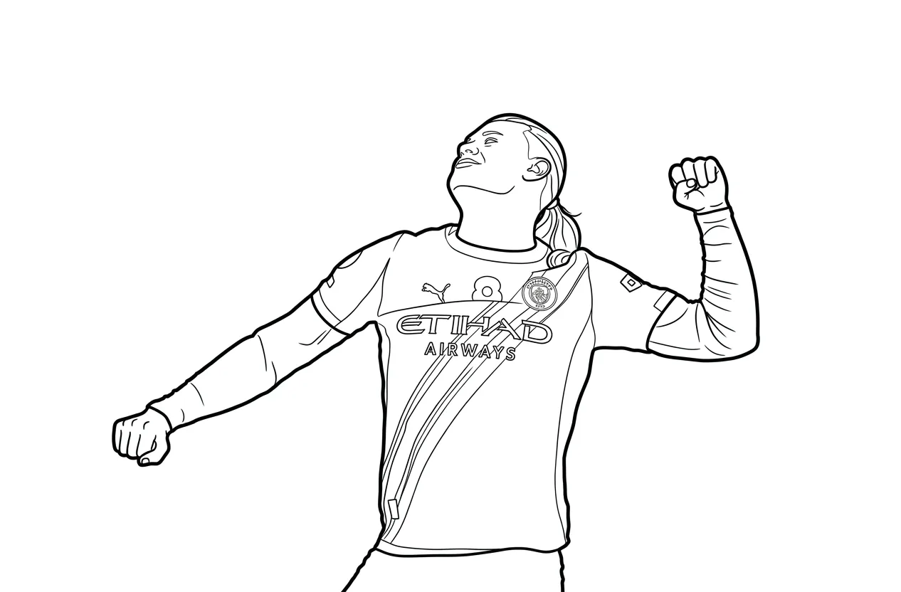coloriage Erling Haaland et découpage à imprimer