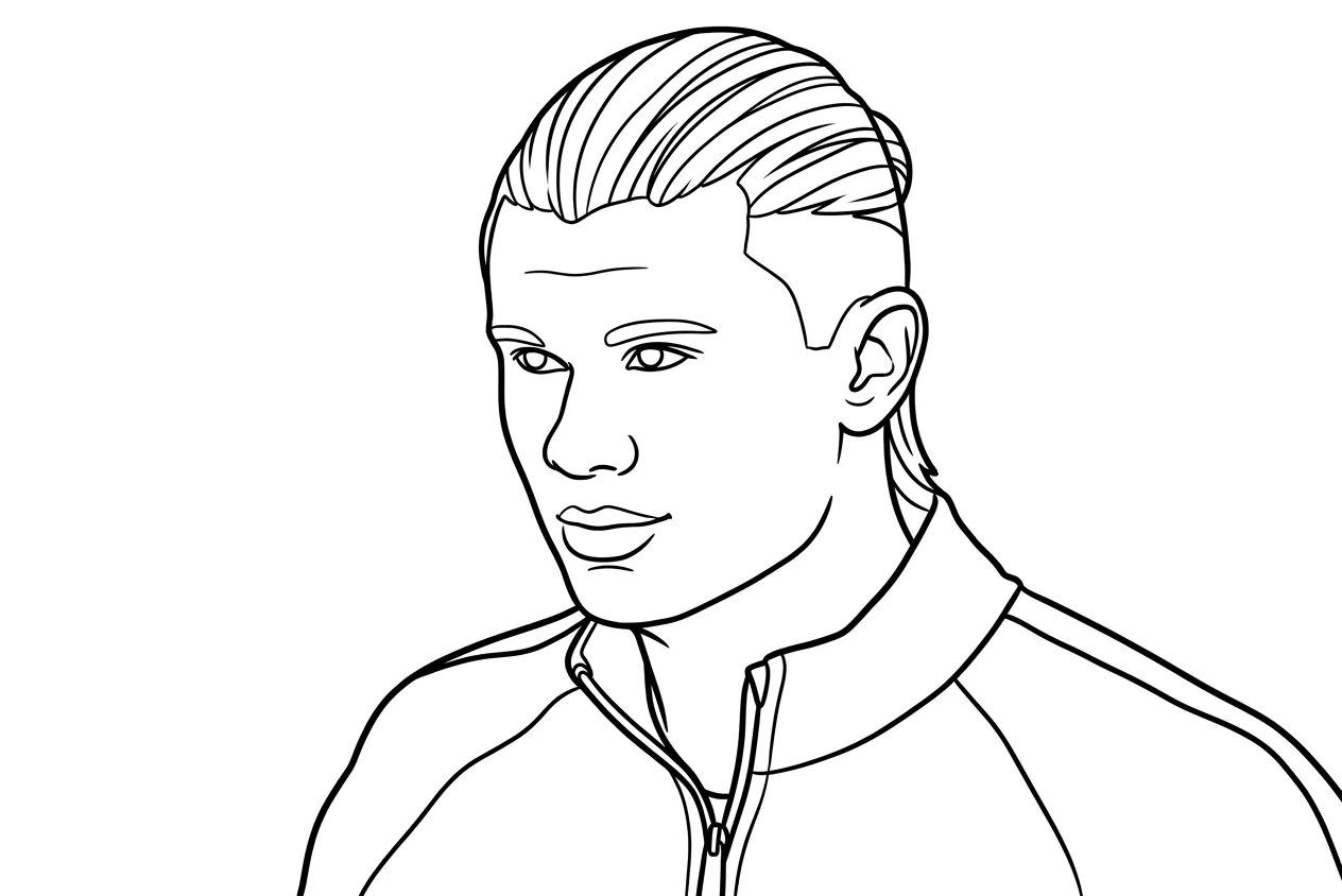 coloriage Erling Haaland d'enfant a imprimer