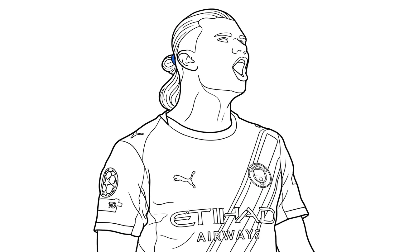 coloriage Erling Haaland pour enfant à imprimer