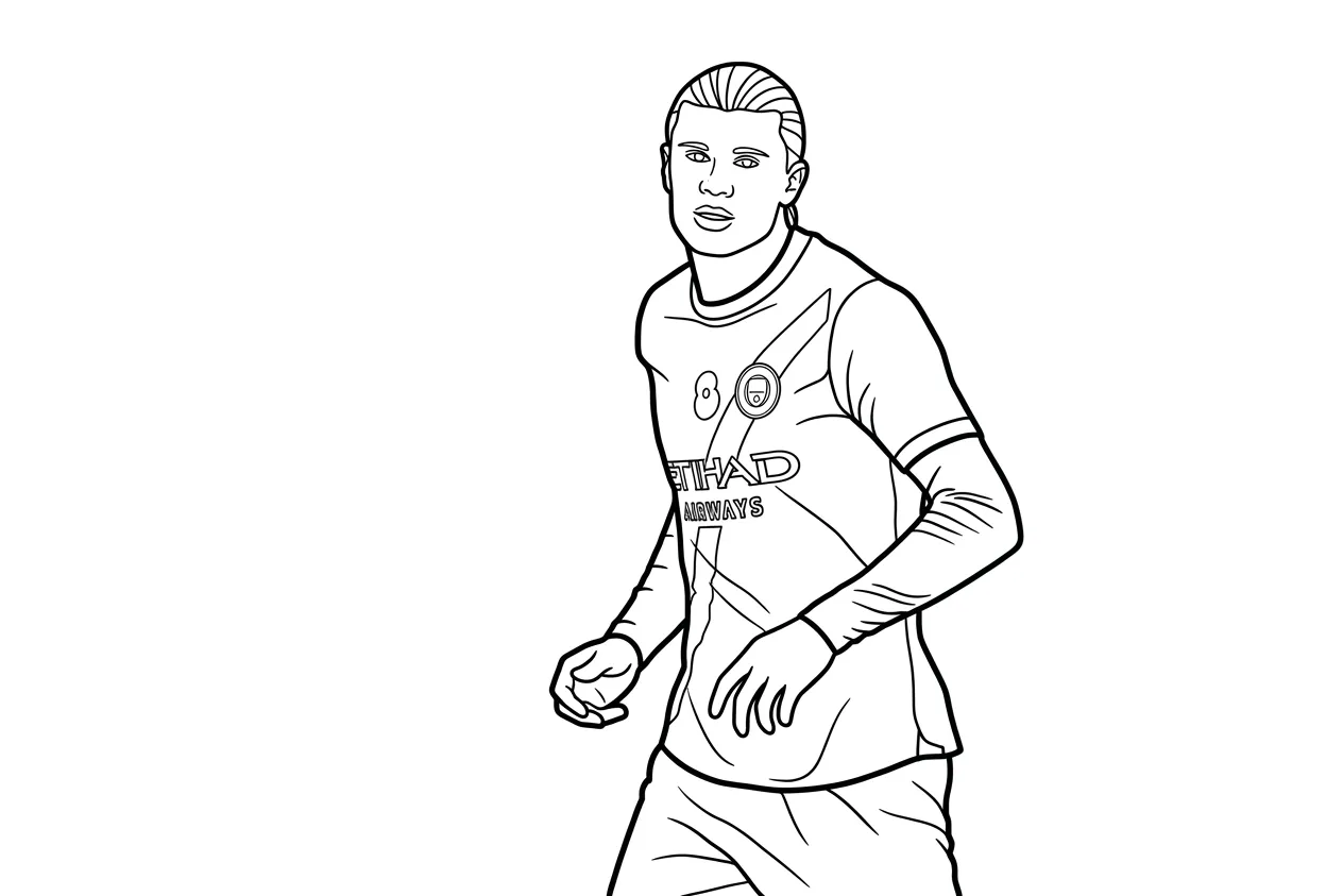 coloriage Erling Haaland a colorier en ligne