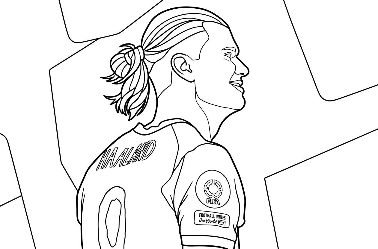 coloriage Erling Haaland gratuit a imprimer