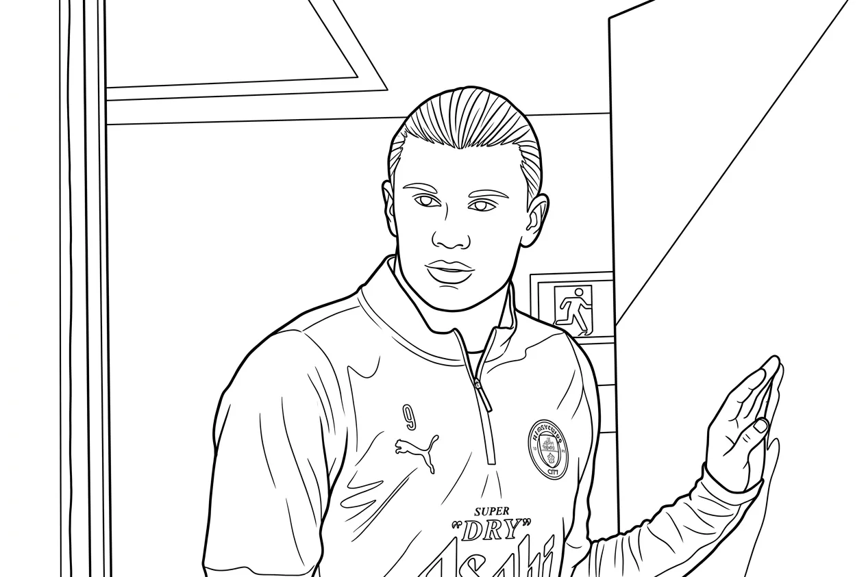 coloriage Erling Haaland et dessin a imprimer