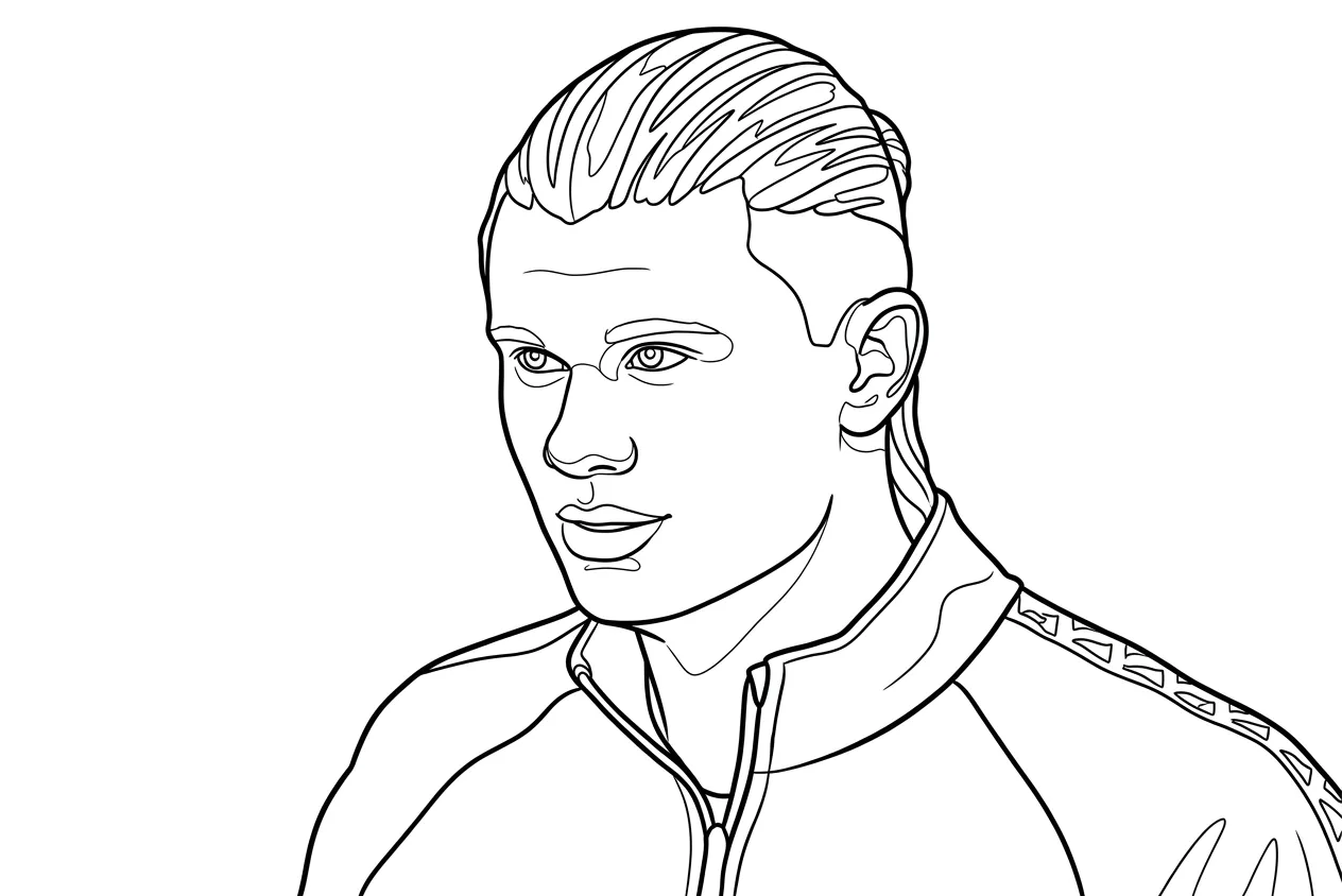coloriage Erling Haaland pour enfant de 4 ans 1