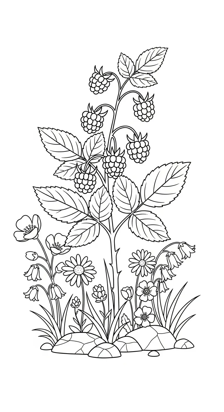 coloriage Framboise à imprimer gratuit