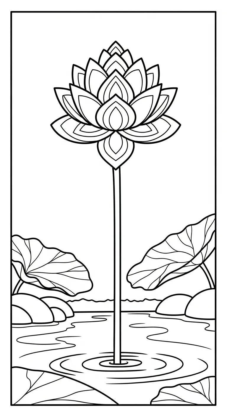 image de coloriage Mandala Lotus pour enfant