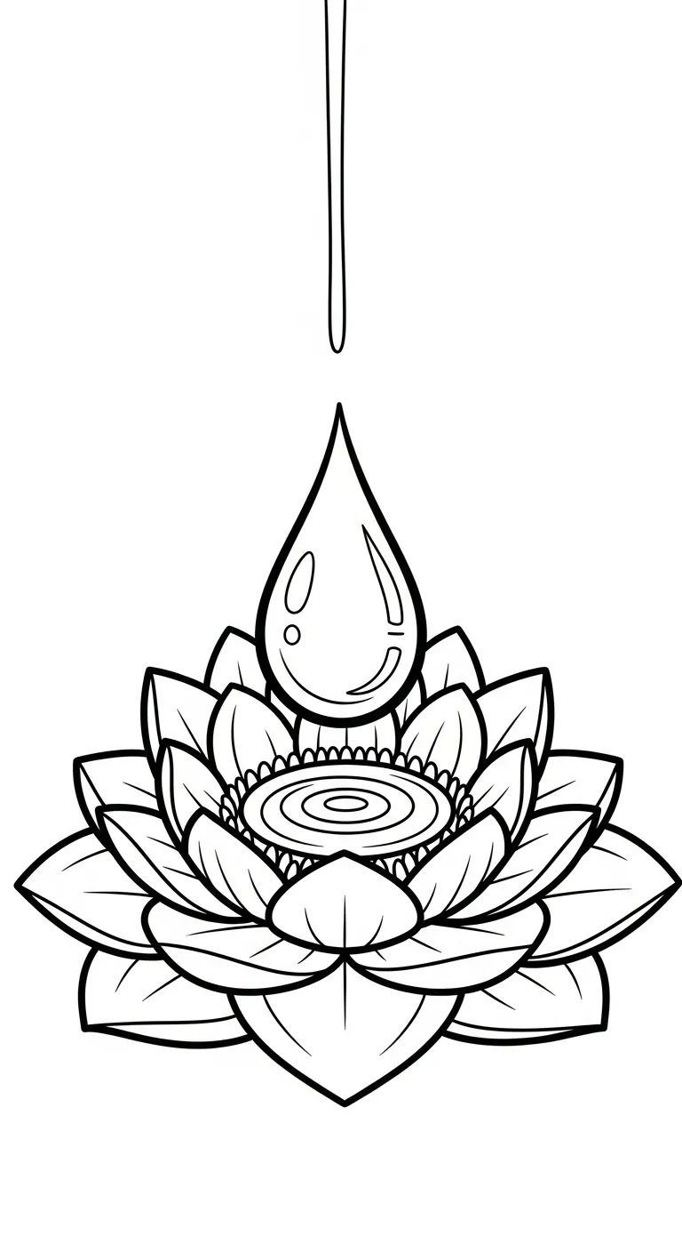 coloriage Mandala Lotus pour bebe a imprimer