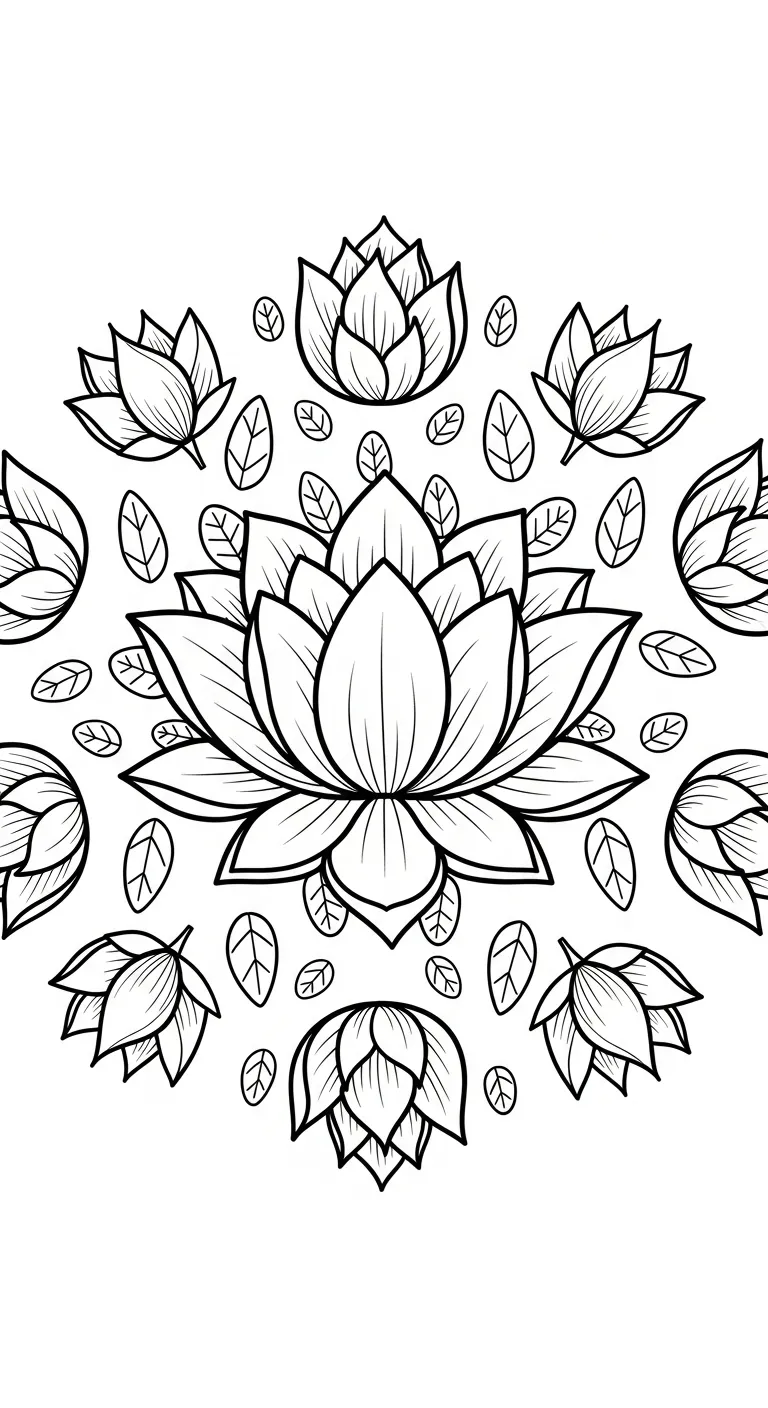 coloriage Mandala Lotus pour enfants