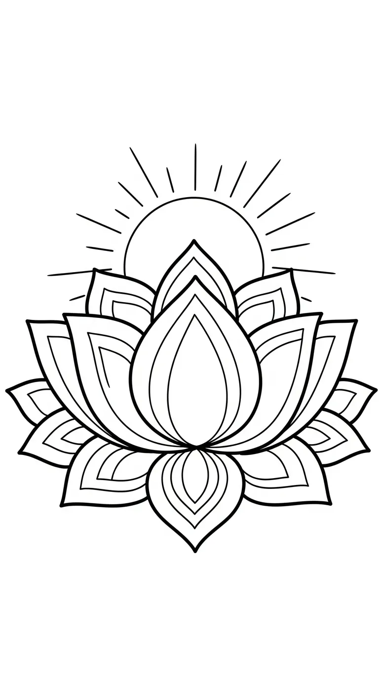 coloriage Mandala Lotus pour enfant