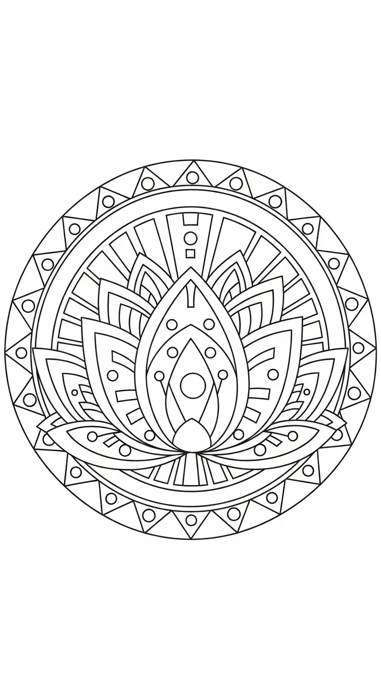 coloriage Mandala Lotus a imprimer gratuit
