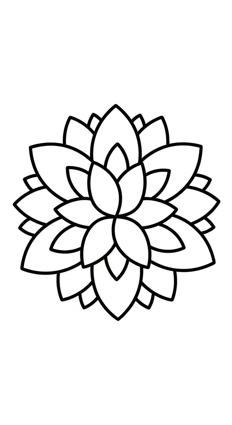 coloriage Mandala Lotus educatif pour enfant 1