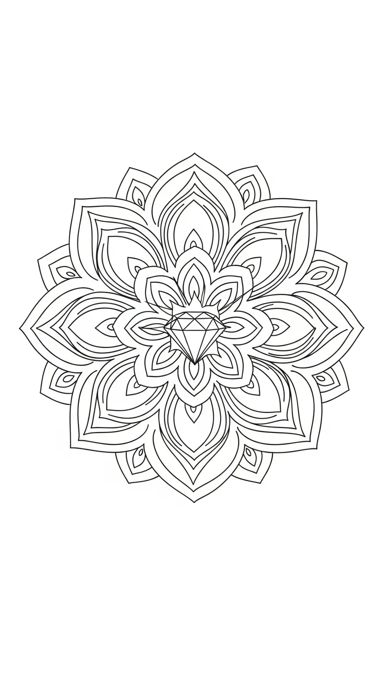 coloriage Mandala Lotus pour enfants à imprimer
