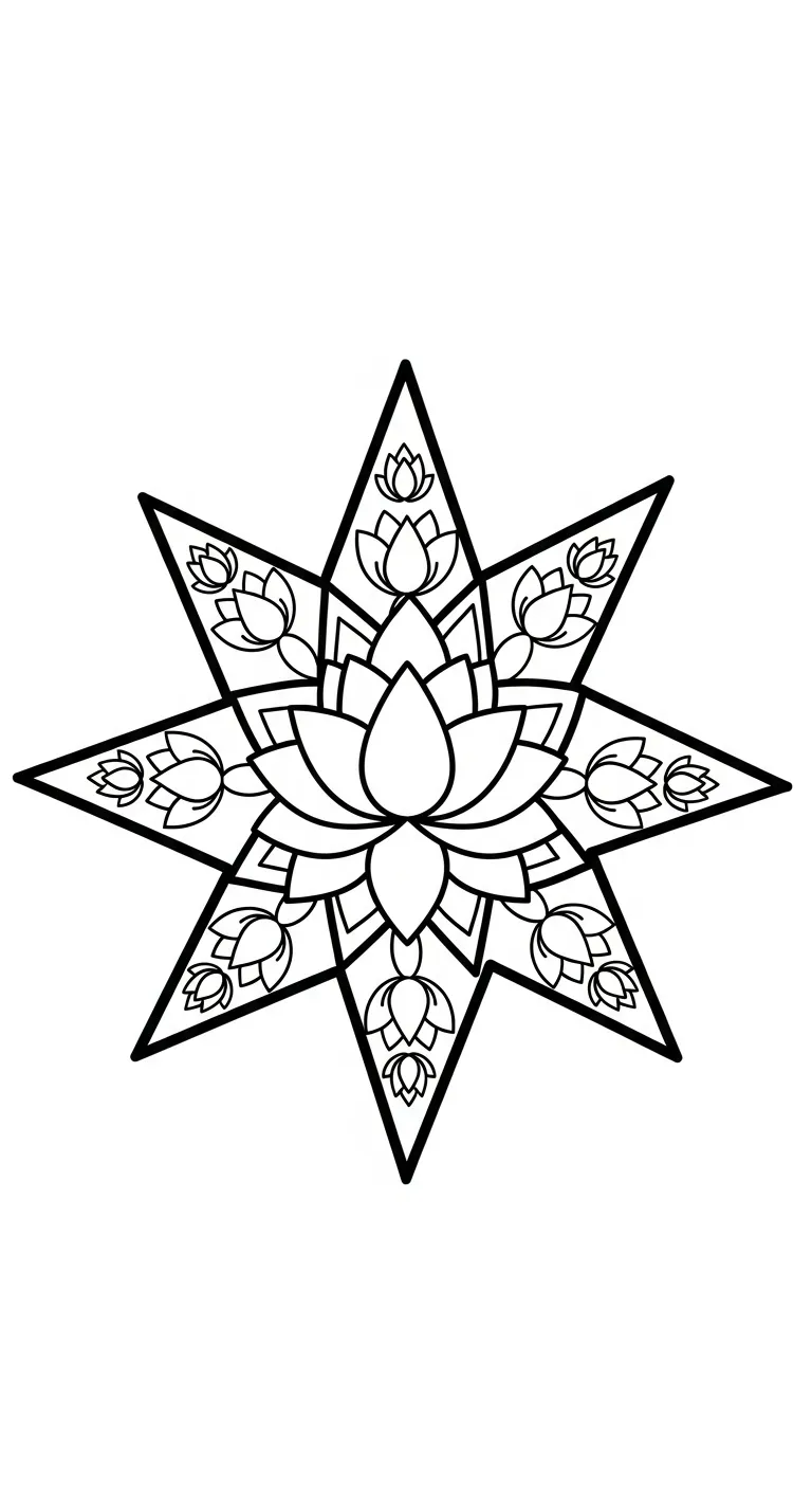 coloriage Mandala Lotus à imprimer gratuitement