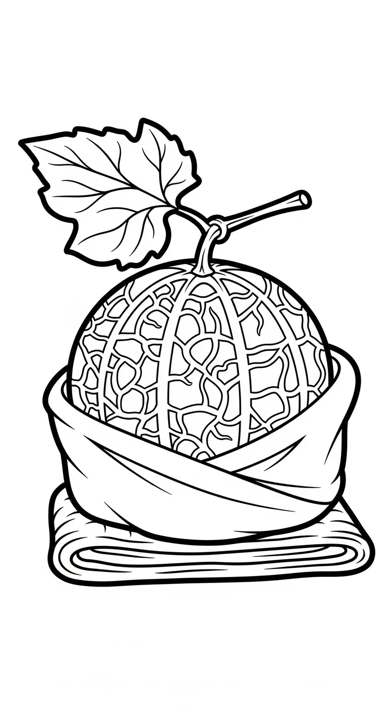 coloriage Melon Yubari a imprimer pour enfant de 4 ans