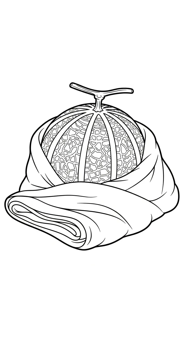 coloriage Melon Yubari à imprimer pour enfants 1