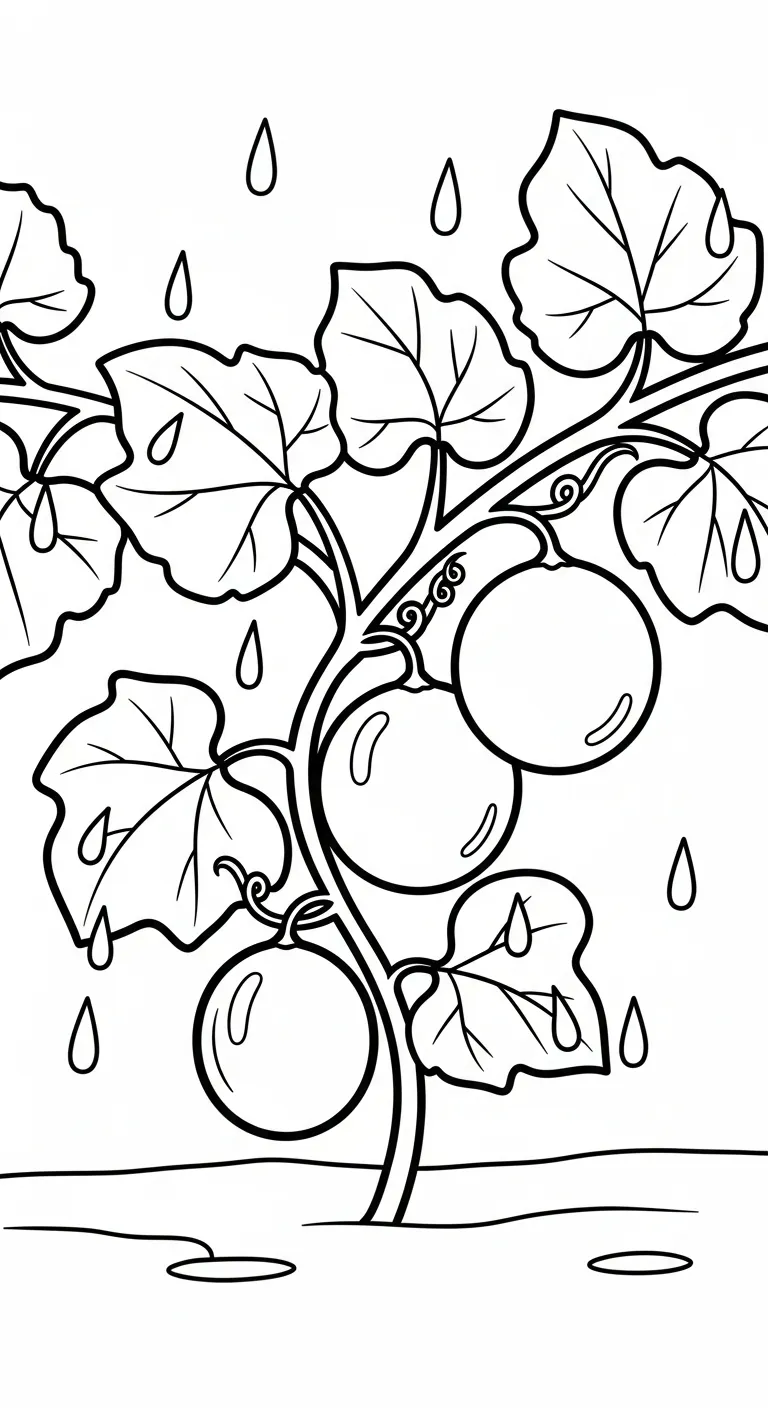 coloriage Melon Yubari à imprimer pour enfant de 4 ans