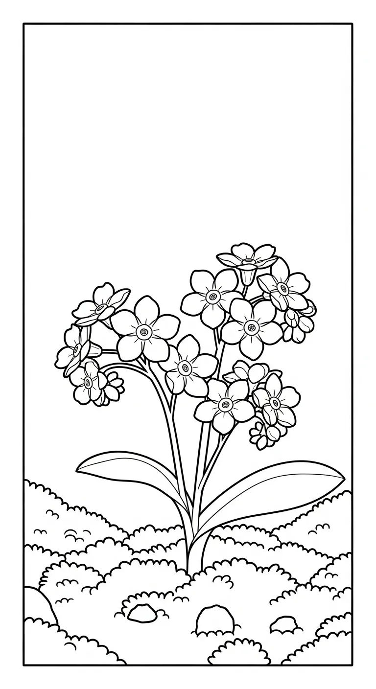 coloriage Myosotis pour enfant de 8 ans