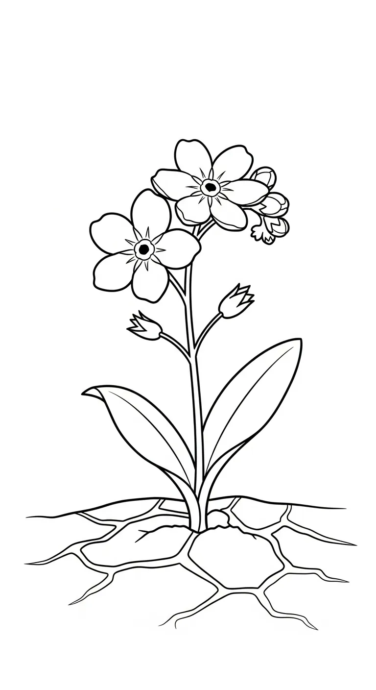 coloriage Myosotis pour enfant de 5 ans