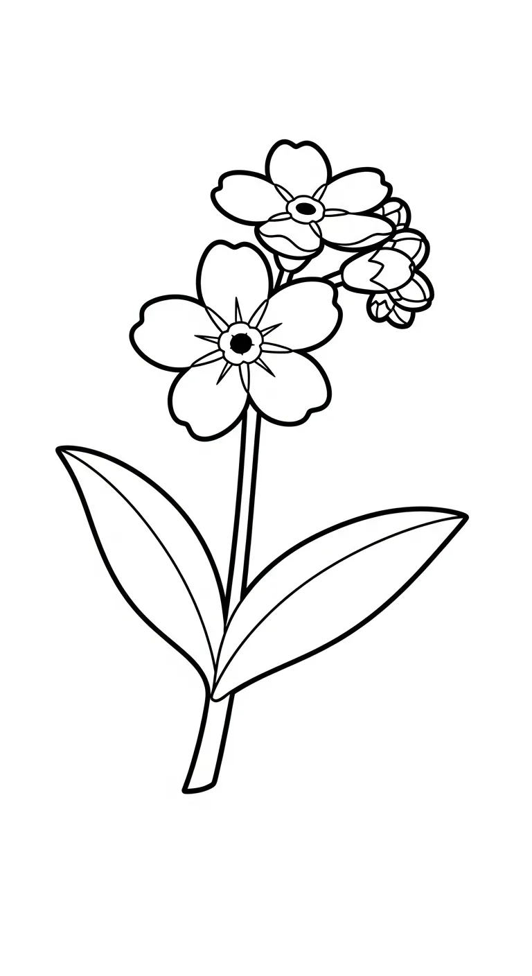 coloriage Myosotis pour enfant de 6 ans