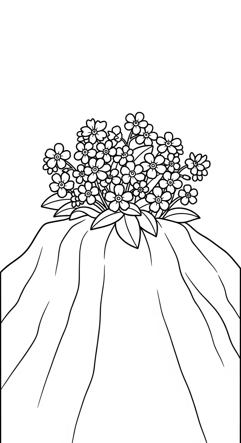 coloriage Myosotis à imprimer kawaii