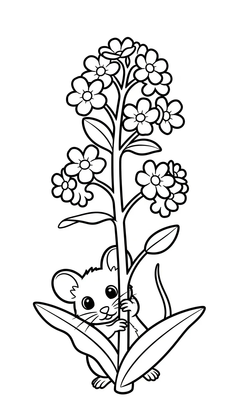 coloriage Myosotis à imprimer pour enfant de 3 ans