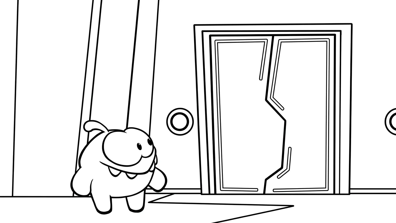 coloriage Om Nom Stories à imprimer pour enfant de 3 ans