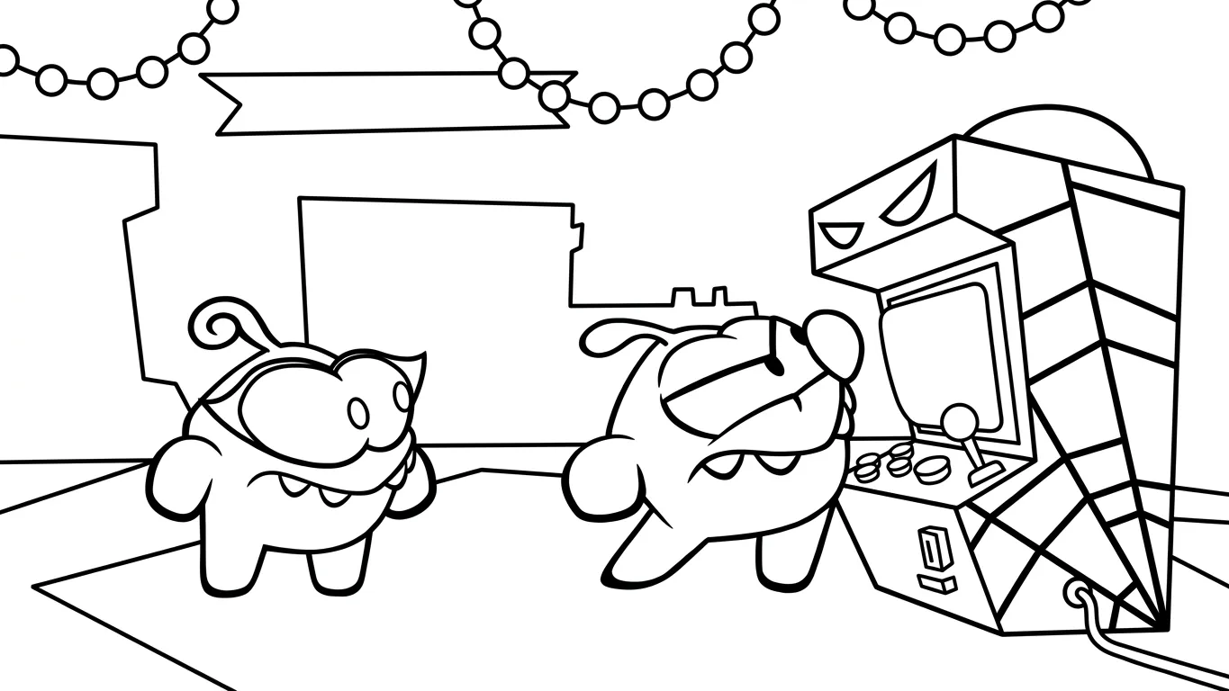 coloriage Om Nom Stories a imprimer 2