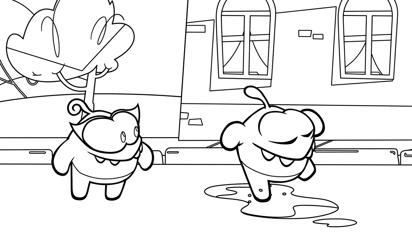coloriage Om Nom Stories et decoupage 1