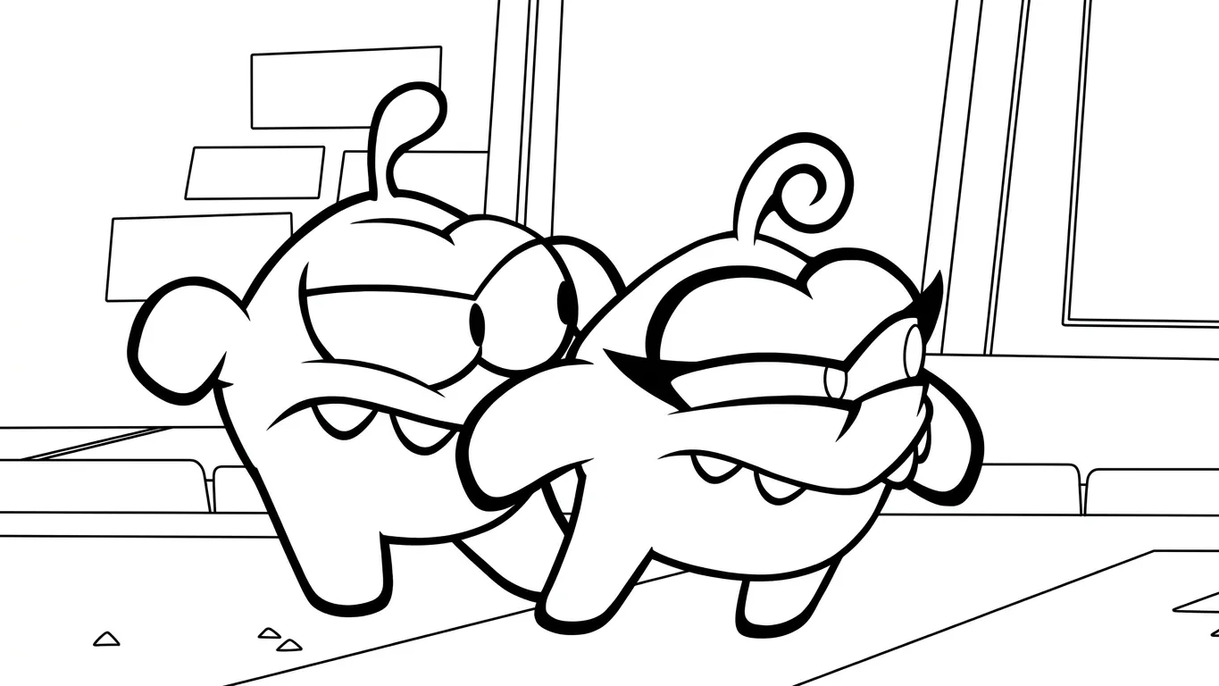 coloriage Om Nom Stories educatif pour enfant
