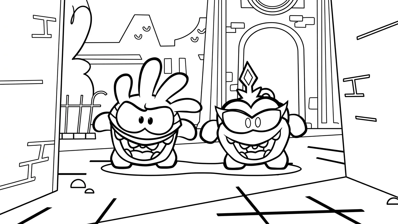 coloriage Om Nom Stories pour enfant de 2 ans