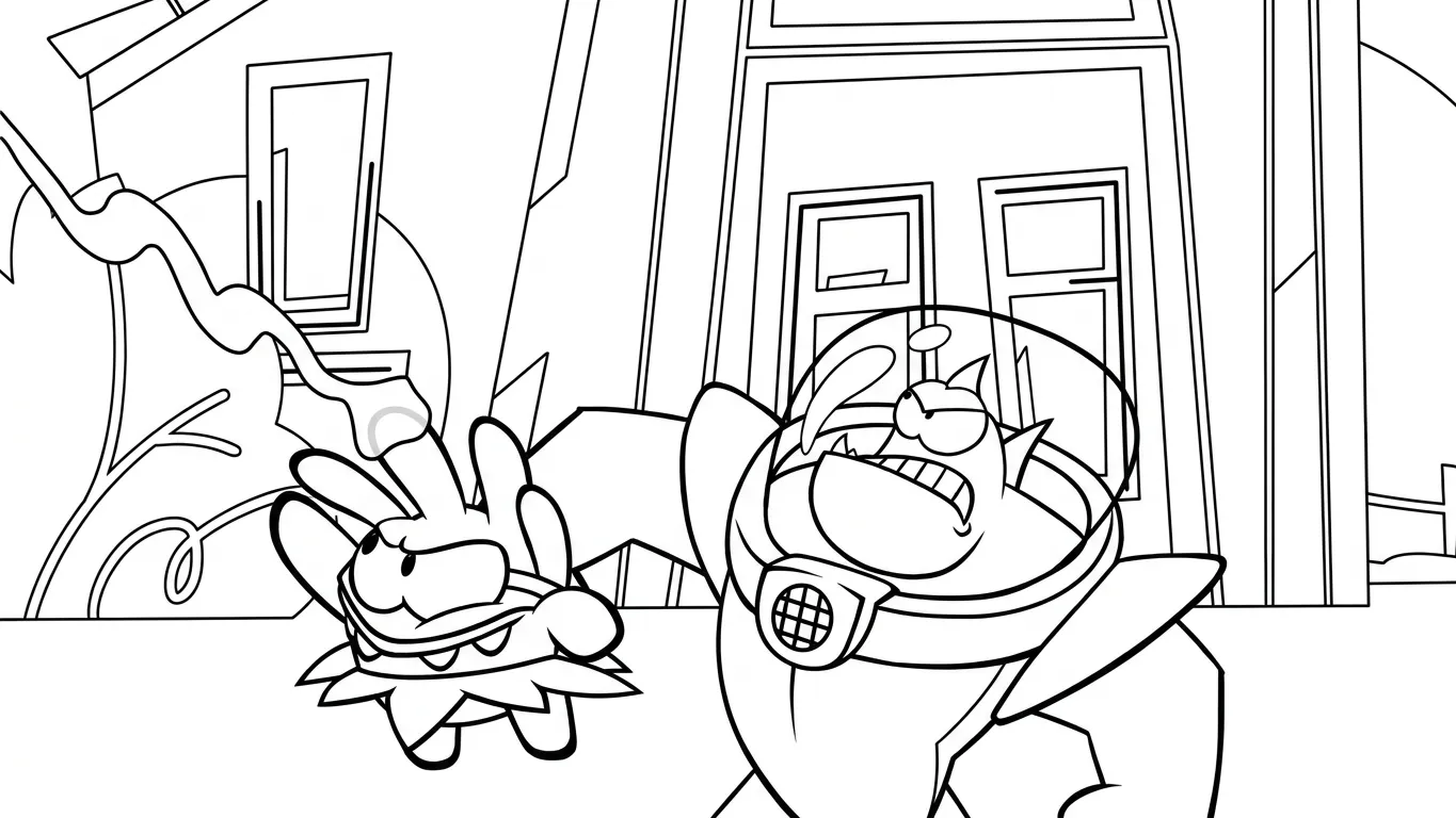 coloriage Om Nom Stories à imprimer pour enfant de 12 ans