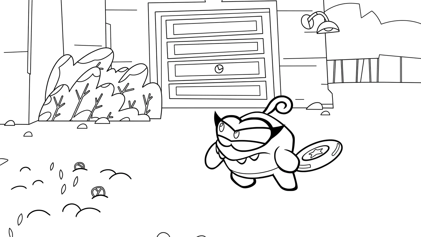 coloriage Om Nom Stories pour enfant à imprimer