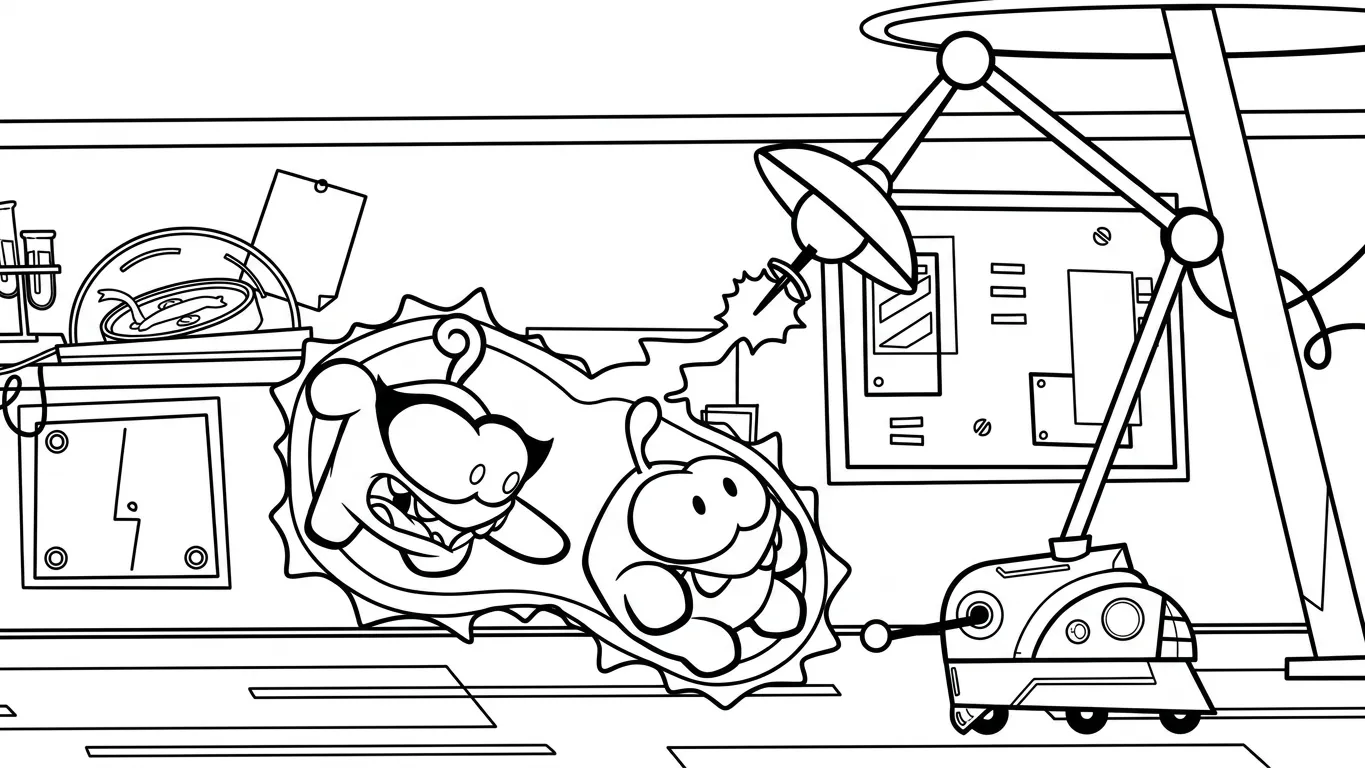 coloriage Om Nom Stories et decoupage a imprimer gratuit 1