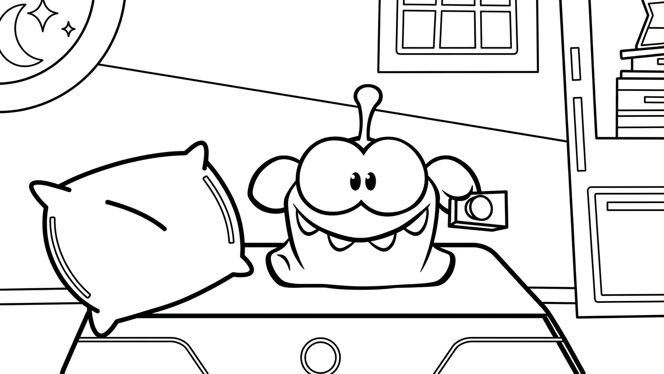 imprimer coloriage Om Nom Stories