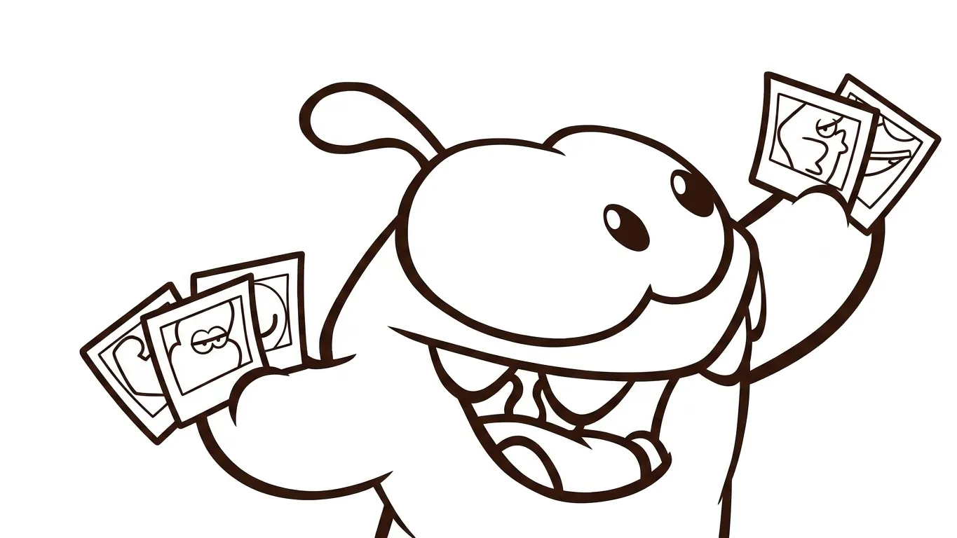 coloriage Om Nom Stories à imprimer pour enfant de 2 ans 1