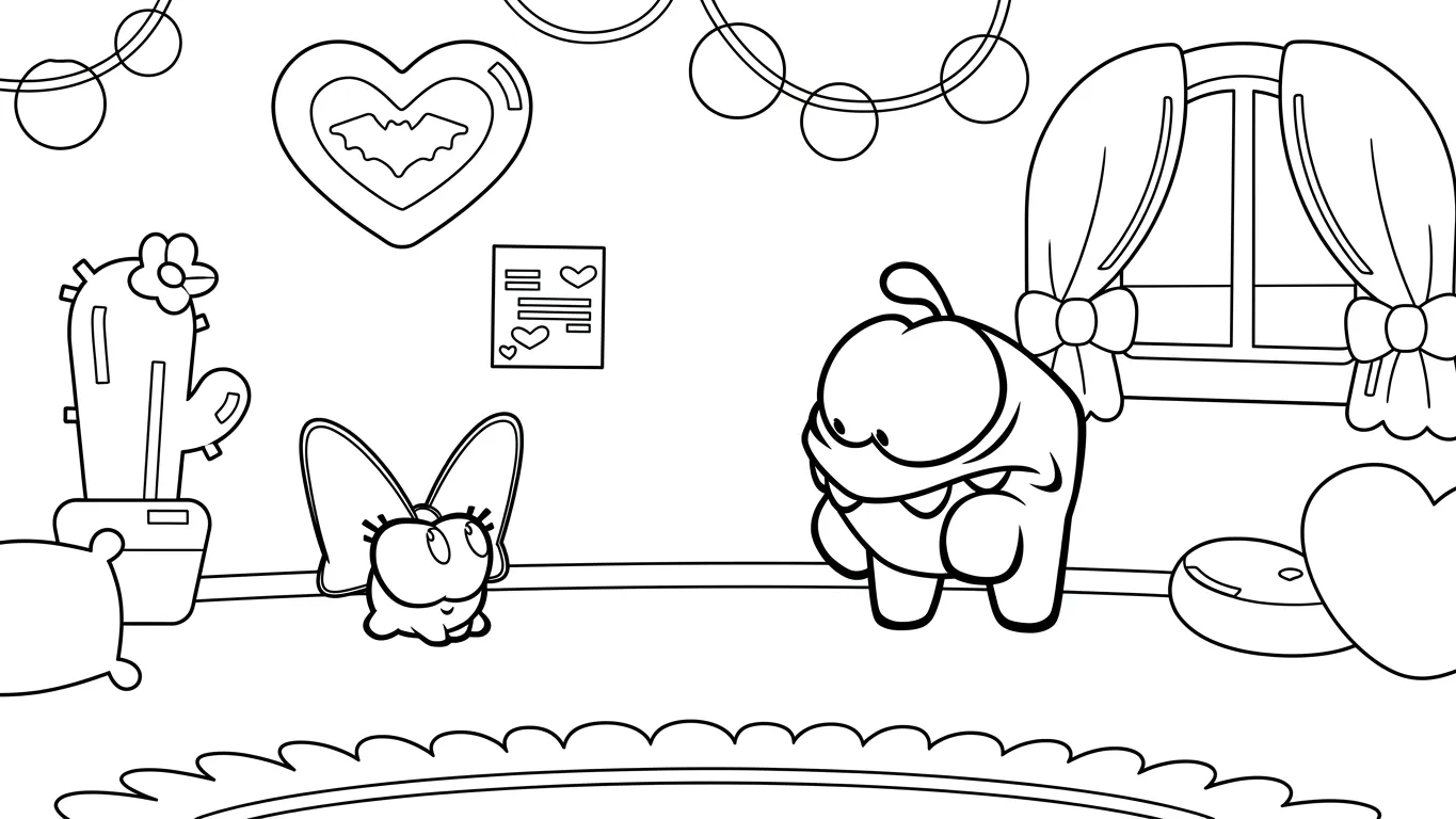 coloriage Om Nom Stories et decoupage