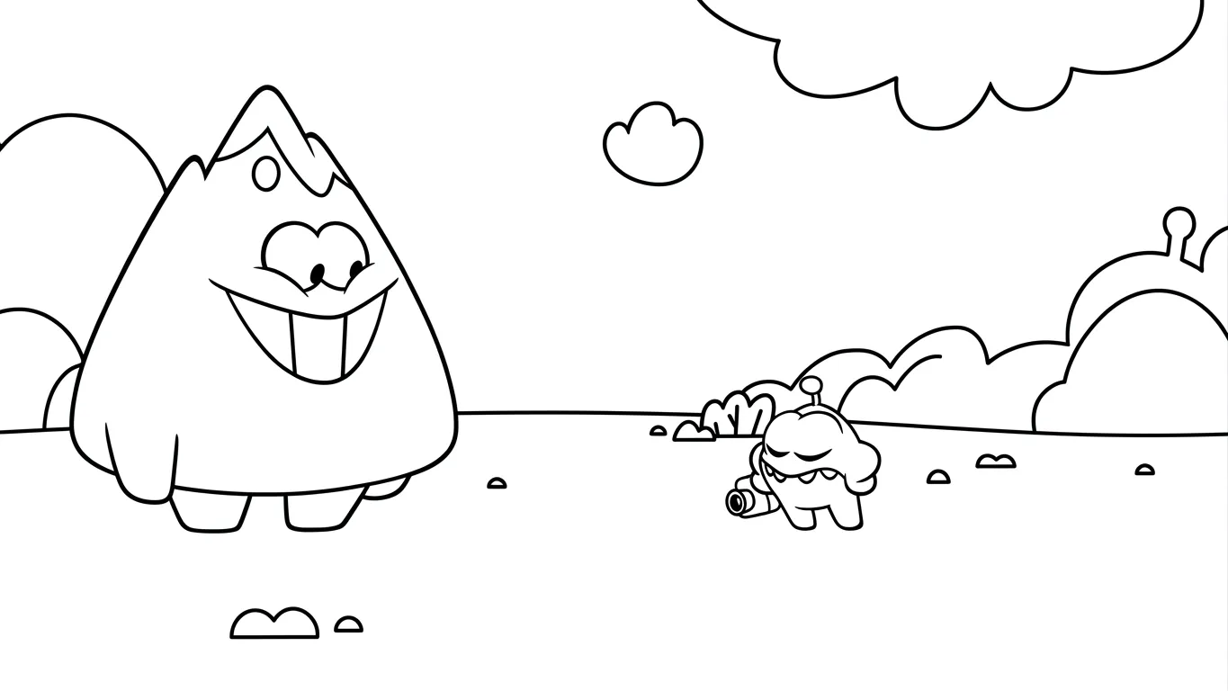 coloriage Om Nom Stories et decoupage a imprimer gratuit