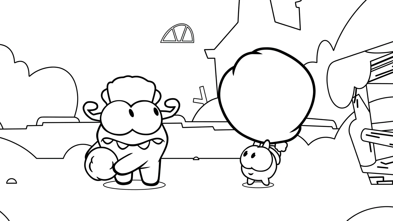 coloriage Om Nom Stories et decoupage 3